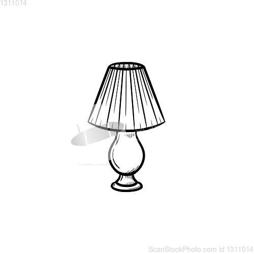 Image of Table lamp hand drawn sketch icon.