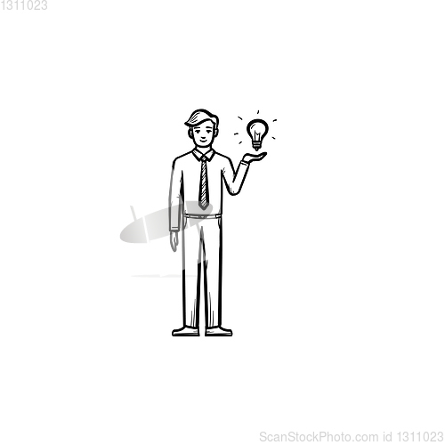 Image of Business idea hand drawn sketch icon.