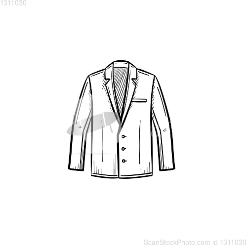 Image of Suit jacket hand drawn sketch icon.