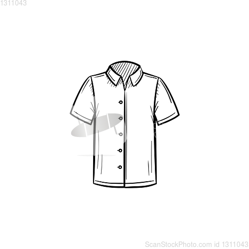 Image of Polo shirt hand drawn sketch icon.