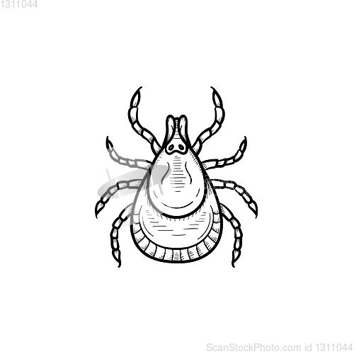 Image of Mite hand drawn sketch icon.