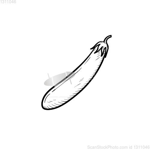 Image of Eggplant hand drawn sketch icon.