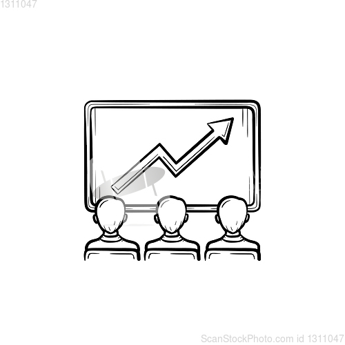 Image of Business growth hand drawn sketch icon.
