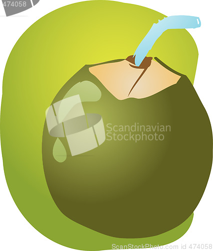 Image of Young green coconut