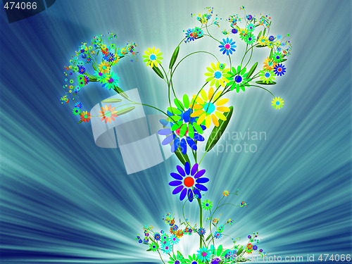 Image of Floral nature themed design illustration