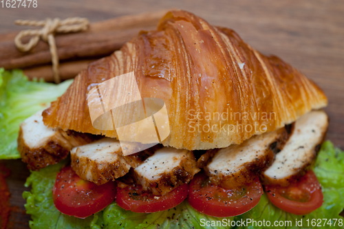 Image of savory croissant brioche bread with chicken breast 