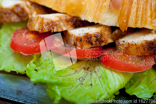 Image of savory croissant brioche bread with chicken breast 