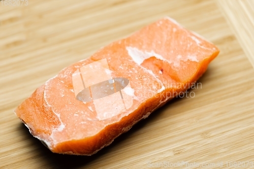 Image of Slice of salmon closeup photo