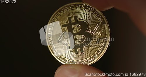 Image of Physical bitcoin closeup photo