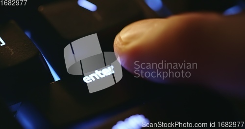 Image of illuminated mechanical keyboard closeup photo