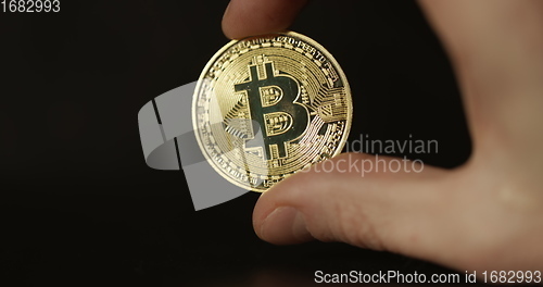 Image of Physical bitcoin closeup photo