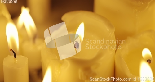 Image of Candles on table closeup photo