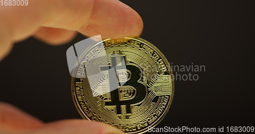 Image of Physical bitcoin closeup photo