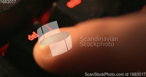 Image of illuminated mechanical keyboard closeup photo