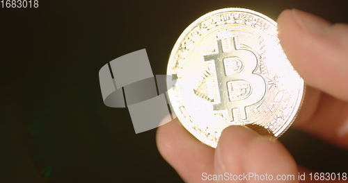 Image of Physical bitcoin closeup photo