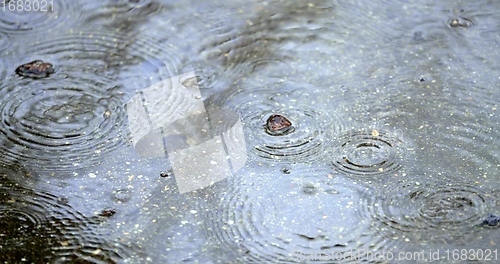 Image of Sad rainy day concept with wet surfaces