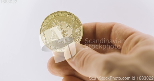 Image of Physical bitcoin closeup photo