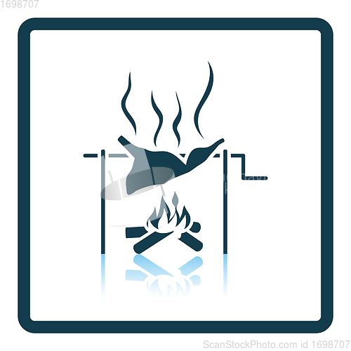 Image of Roasting meat on fire icon