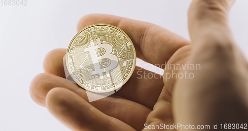 Image of Physical bitcoin closeup photo