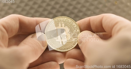 Image of Physical bitcoin closeup photo