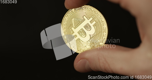 Image of Physical bitcoin closeup photo