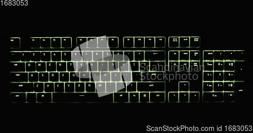 Image of illuminated mechanical keyboard closeup photo