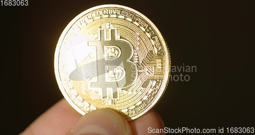 Image of Physical bitcoin closeup photo