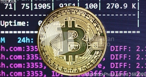 Image of Physical bitcoin closeup photo