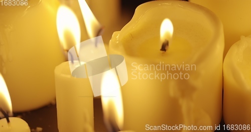 Image of Candles on table closeup photo