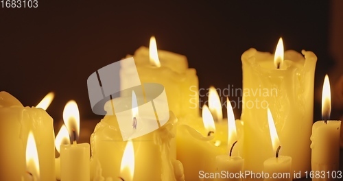 Image of Candles on table closeup photo