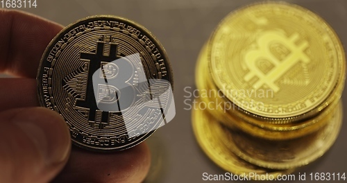 Image of Physical bitcoin closeup photo