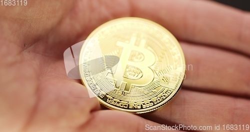 Image of Physical bitcoin closeup photo