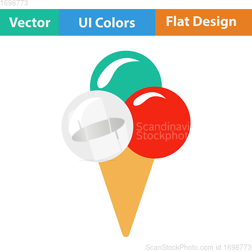 Image of Flat design icon of Ice-cream cone