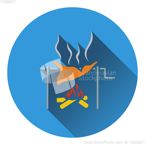 Image of Icon of roasting meat on fire