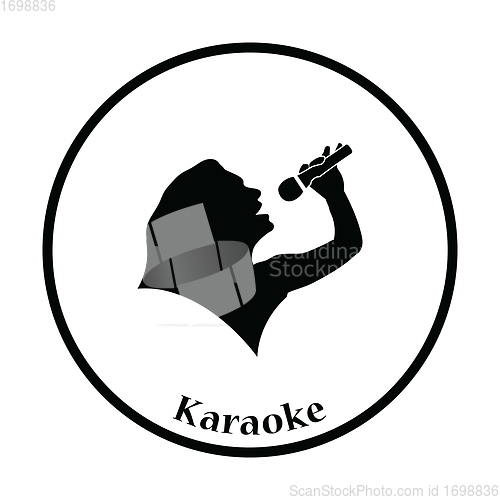 Image of Karaoke womans silhouette icon
