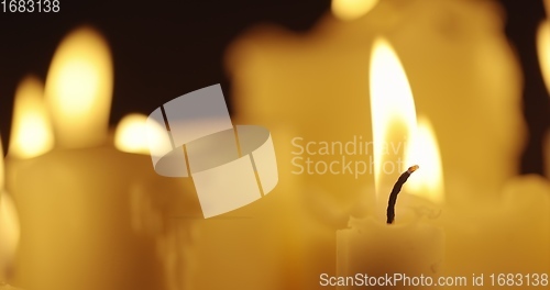 Image of Candles on table closeup photo