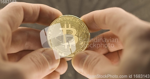 Image of Physical bitcoin closeup photo