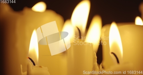 Image of Candles on table closeup photo