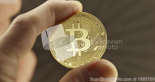 Image of Physical bitcoin closeup photo