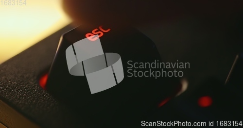 Image of illuminated mechanical keyboard closeup photo