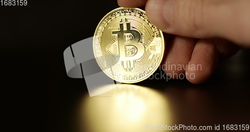 Image of Physical bitcoin closeup photo