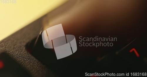 Image of illuminated mechanical keyboard closeup photo