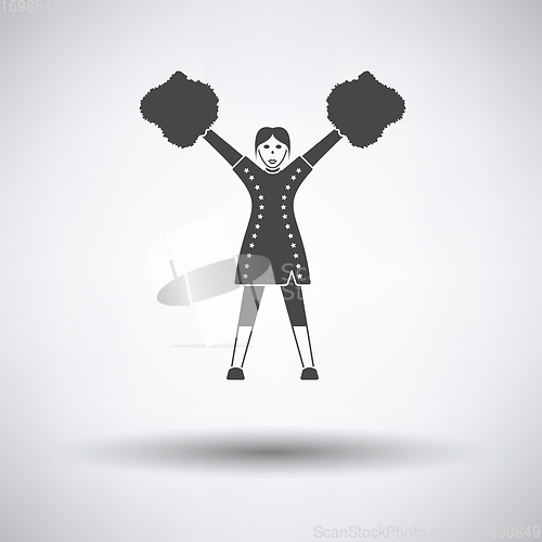 Image of American football cheerleader girl icon