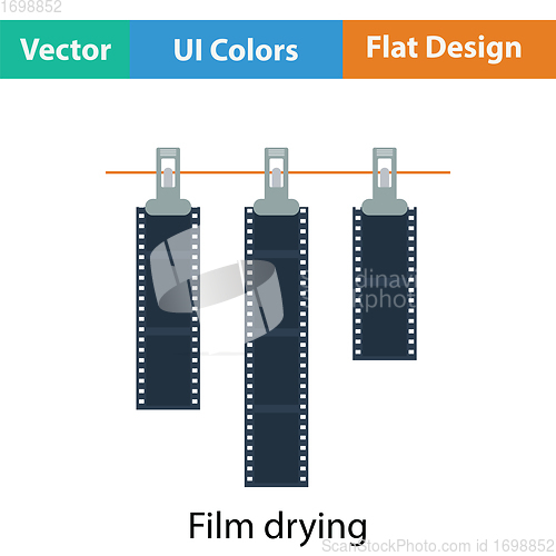 Image of Icon of photo film drying on rope with clothespin