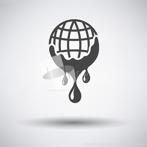 Image of Planet with flowing down water icon