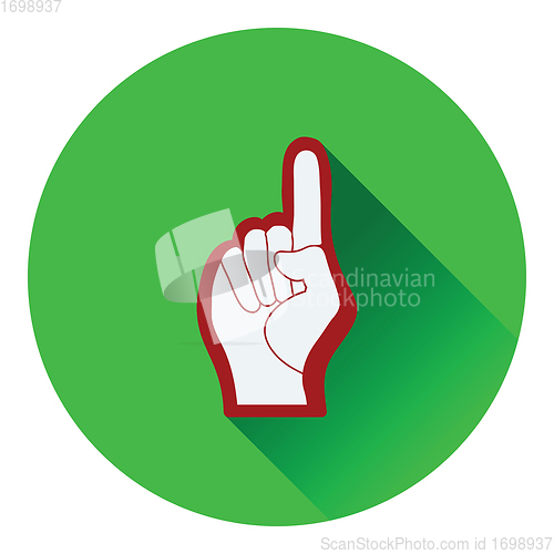 Image of Fan foam hand with number one gesture icon