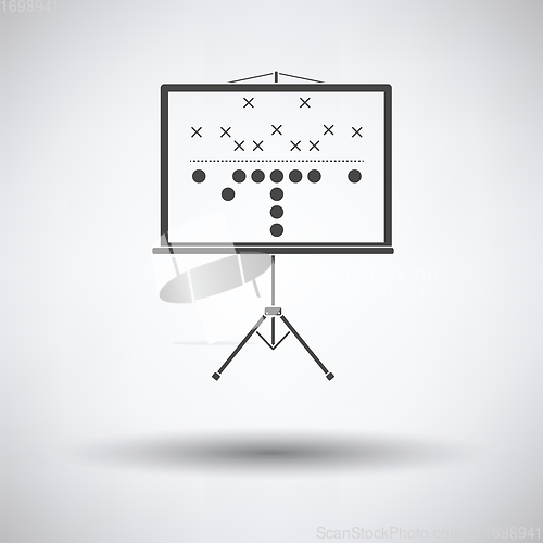 Image of American football game plan stand icon