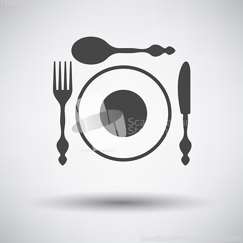 Image of Silverware and plate icon 