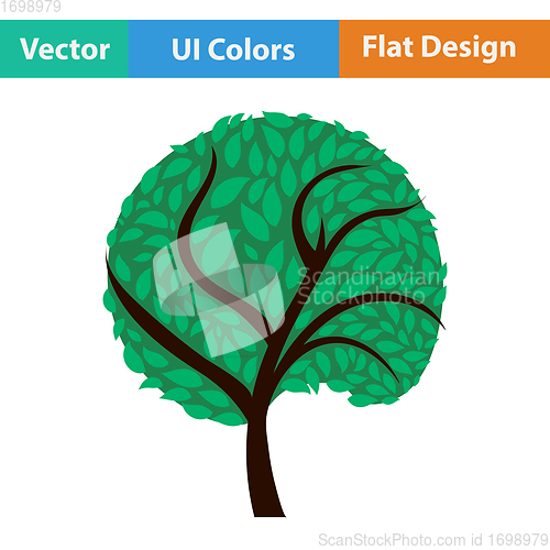 Image of Ecological tree with leaves icon