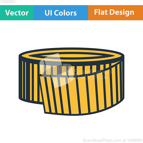 Image of Flat design icon of Measure tape 